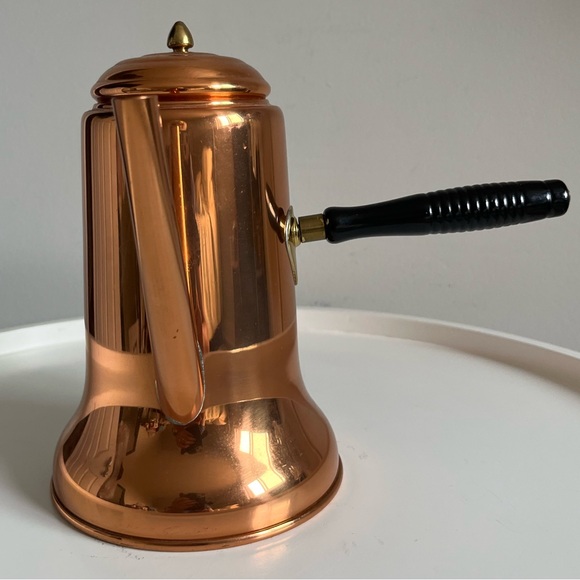 Vintage COPPERCRAFT GUILD Taunton Mass Copper Handled Lidded Coffee Tea Pot - Picture 1 of 11